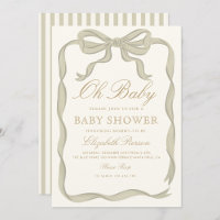 Green Ribbon Gender neutral Baby Shower 