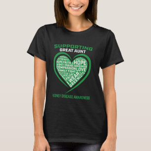 Green Ribbon Great Aunt Kidney Disease Awareness S T-Shirt