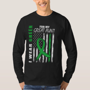 Green Ribbon Great Aunt Kidney Disease Awareness U T-Shirt