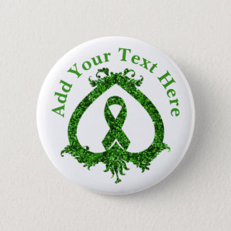 Green Ribbon Mental Health and Cancer Awareness  Button