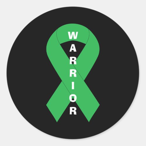 Green Ribbon Mental Health Awareness Warrior Classic Round Sticker