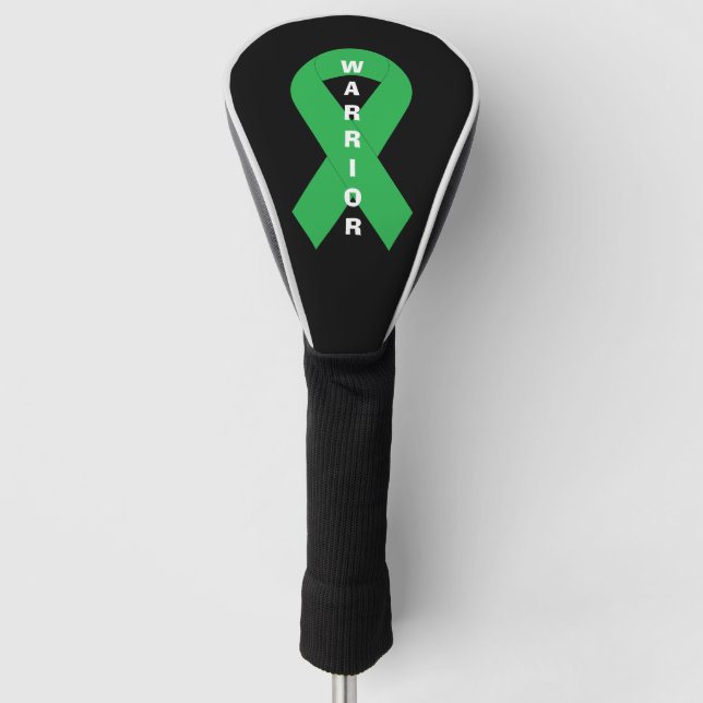 Green Ribbon Mental Health Awareness Warrior Golf Head Cover (Front)