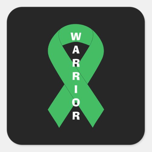 Green Ribbon Mental Health Awareness Warrior Square Sticker