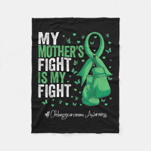 Green Ribbon Mother Cholangiocarcinoma Awareness Fleece Blanket