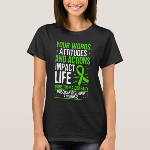 Green Ribbon Muscular Dystrophy Month Day Warrior T_Shirt