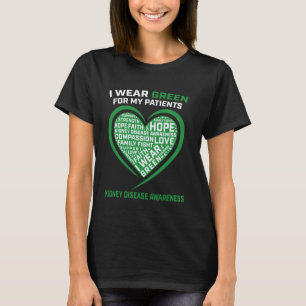 Green Ribbon Nurse RN Kidney Disease Awareness Hea T-Shirt