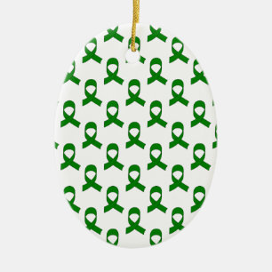 Green Ribbon Pattern Ceramic Ornament