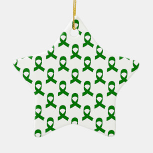 Green Ribbon Pattern Ceramic Ornament