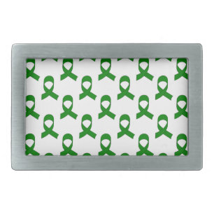 Green Ribbon Pattern Rectangular Belt Buckle