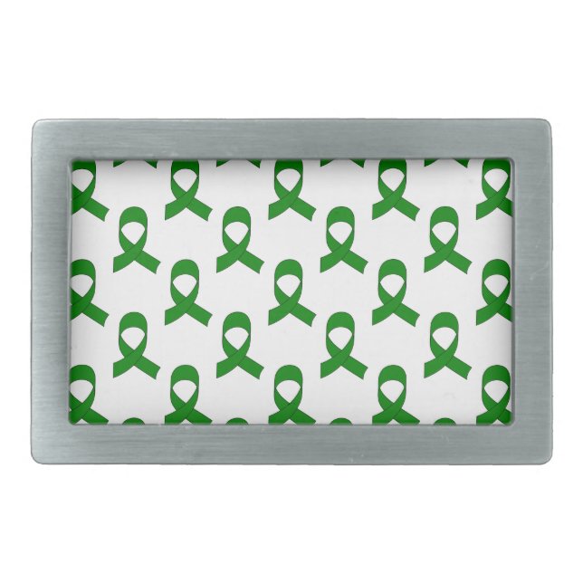 Green Ribbon Pattern Rectangular Belt Buckle (Front)