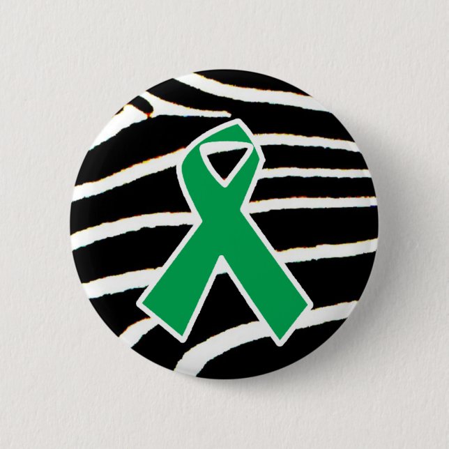 Green Ribbon Pinback Button (Front)