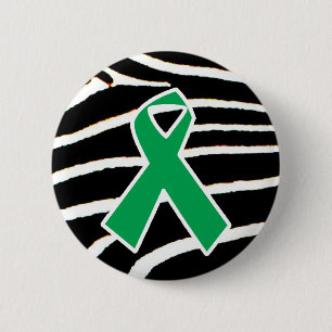 Green Ribbon Pinback Button