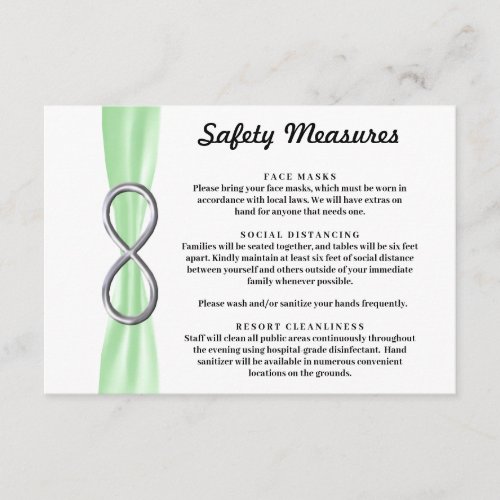 Green Ribbon Silver Infinity Safety Measures Enclosure Card