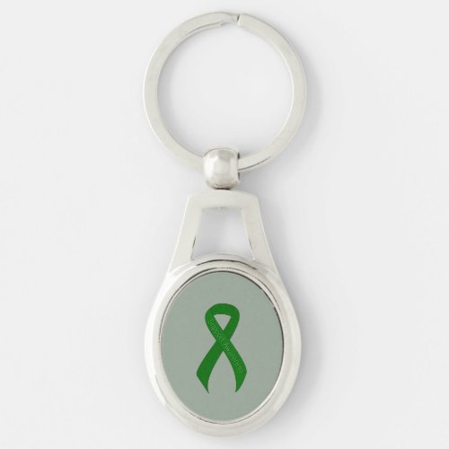 Green Ribbon Support Awareness Keychain