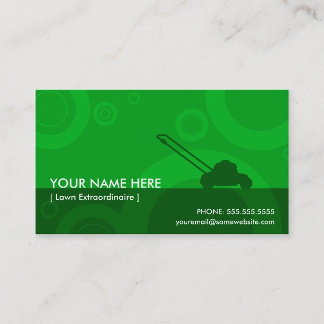green rings mowing business card (Front)