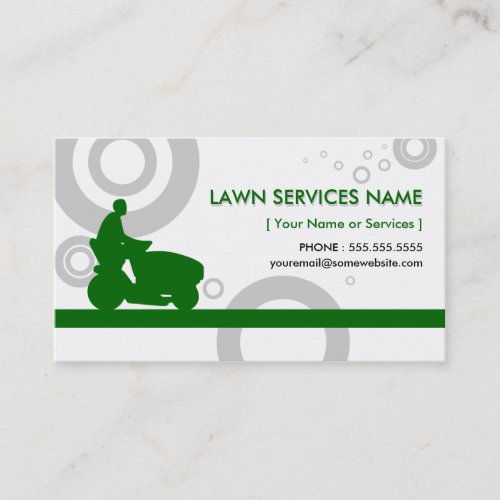 green rings mowing business cards