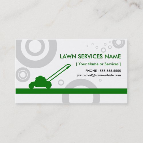 green rings mowing business card