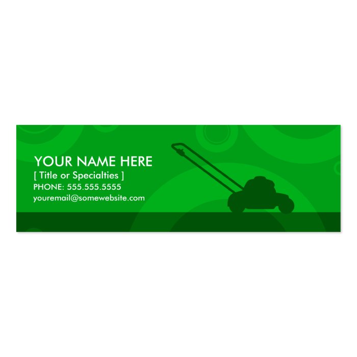 green rings mowing business card templates