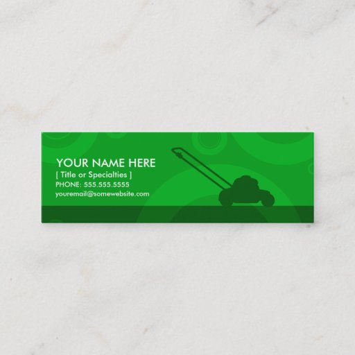 Customizable green rings mowing business card templates
