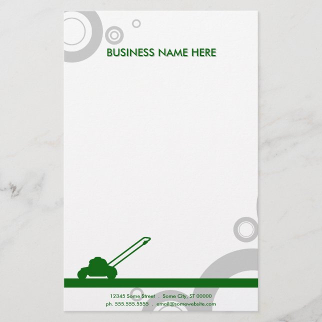 green rings mowing stationery (Front)