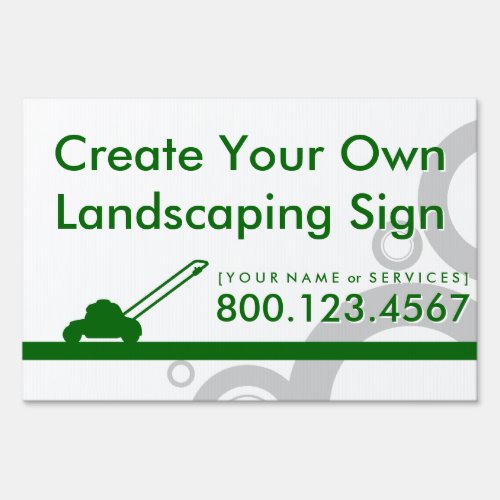 green rings mowing yard sign