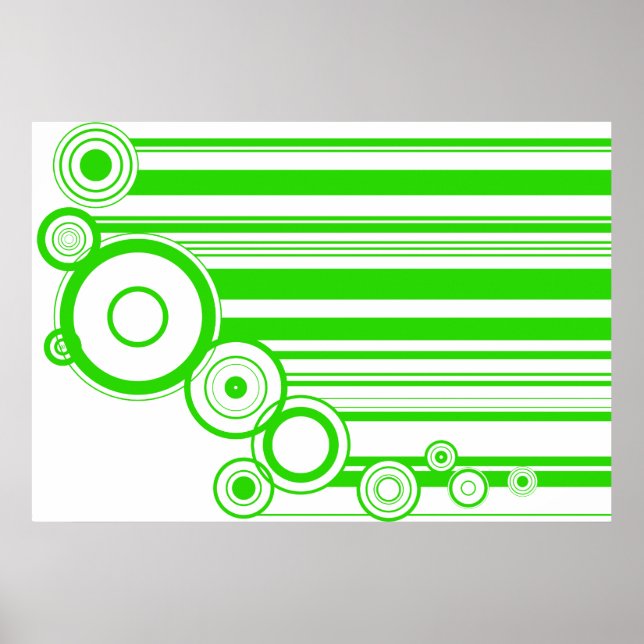 Green Rings & Stripes Poster (Front)