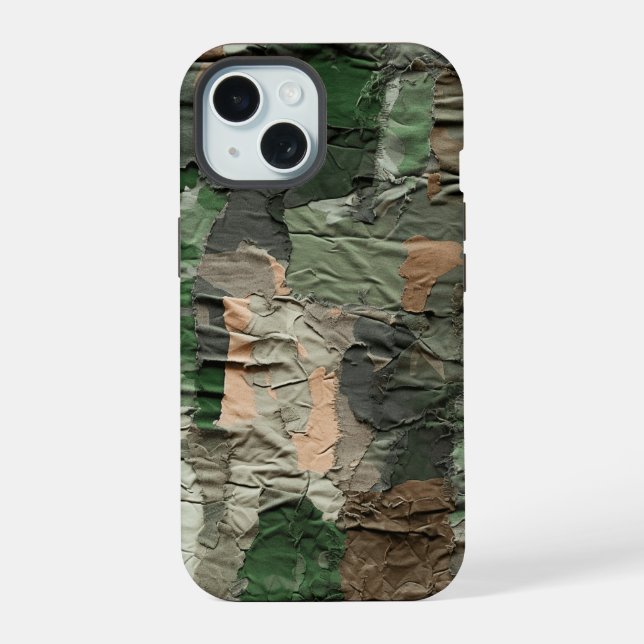 Green Ripped Cargo Camo Pattern Summer Camp Iphone Case (Back)