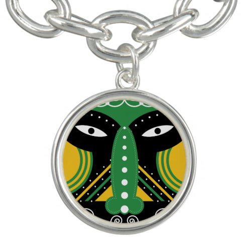 Green Ritual Tribal Art Bracelet