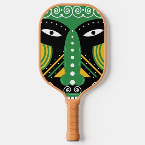 Green Ritual Tribal Art Pickleball Paddle