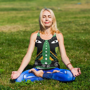 Green ritual tribal tank top