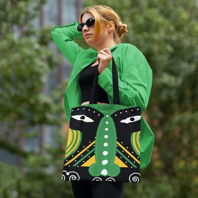 Green ritual tribal tote bag (Creator Uploaded)