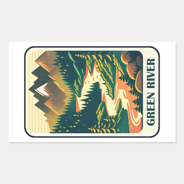 Green River Utah Colors Rectangular Sticker (Front)