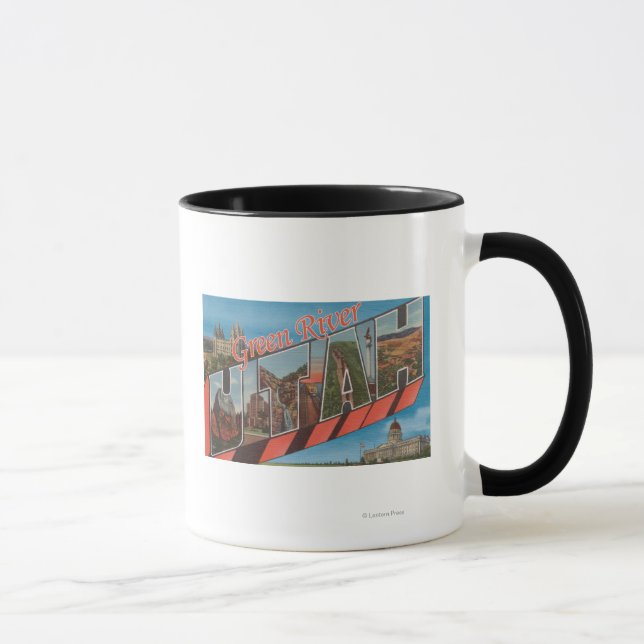 Green River, Utah - Large Letter Scenes Mug (Right)