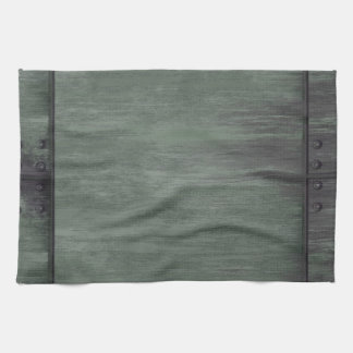 Green riveted steel texture towel