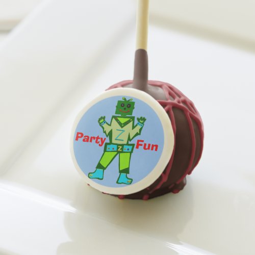 Green Robot Boy Party Fun Cake Pops