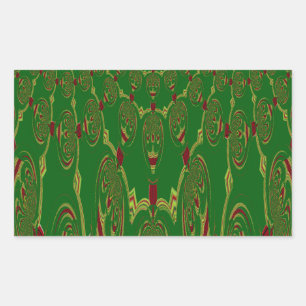 Green Robots Rectangular Sticker