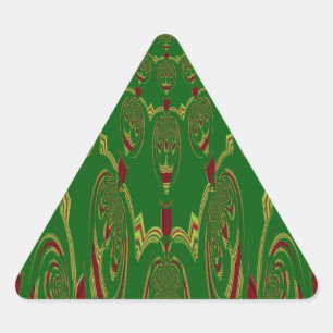 Green Robots Triangle Sticker