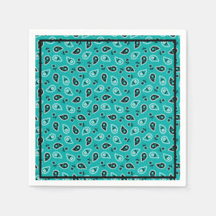 Green Rodeo Bandana Print Birthday Party Napkins