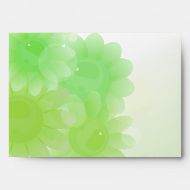 Green romantic vintage flowers envelope (Front)