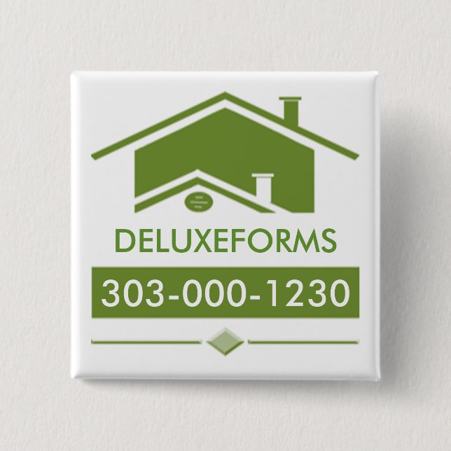 Green Roof Pinback Button (Front)