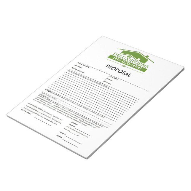 Green Roof Proposal Notepad (Angled)