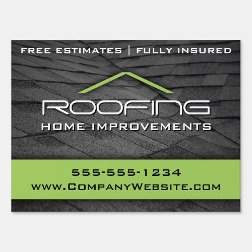 Green Roofing Professional Yard Sign Medium
