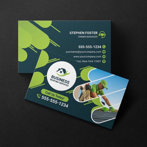 Green Roofing Services Repairs Installation Business Card