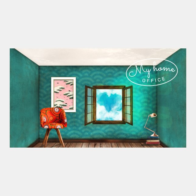 Green Room Home Office Zoom Virtual Background (Front)