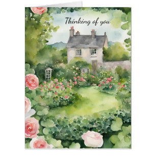 Green Rose Country Thinking of You Card