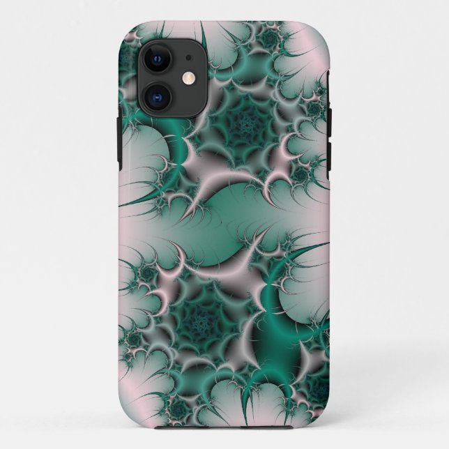 green rose fractal iphone case (Back)