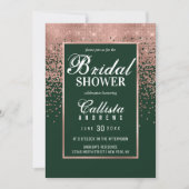 Green Rose Gold Glitter Confetti Bridal Shower Invitation (Front)