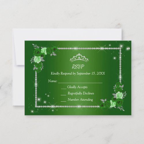 Green Roses and Silver Response Card