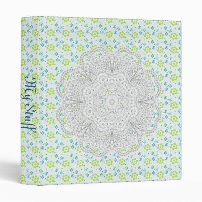Green Roses Crochet Binder (Front/Spine)