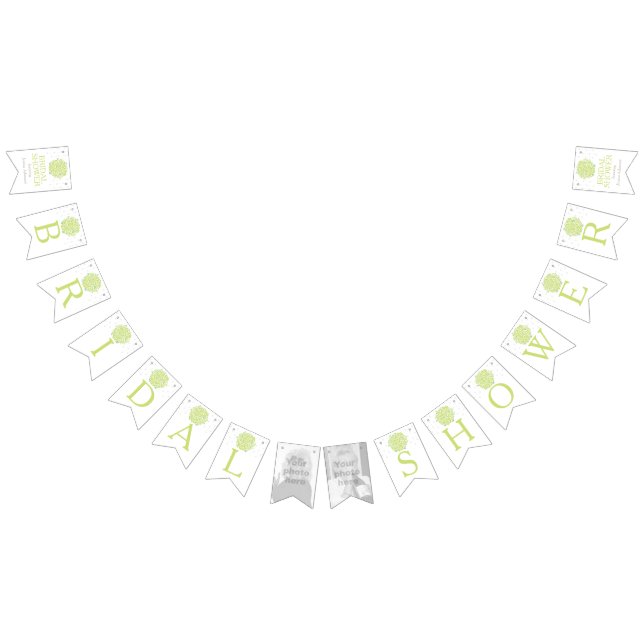 Green roses posy bridal shower photo bunting bunting flags (All)